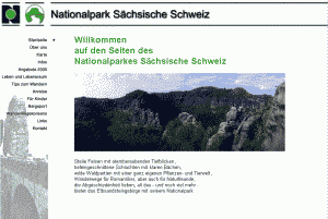 Webseiten des Nationalparks S&auuml;chsischen Schweiz